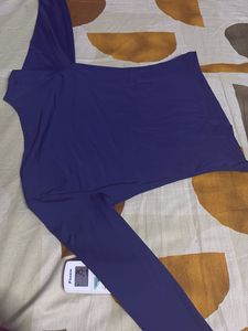 Solid Blue Long Sleeve Top