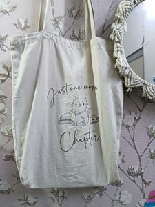 Cute Cat "Just One More Chapter" Tote Bag