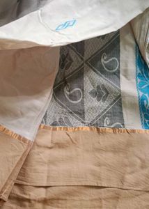 Elegant Grey &amp; White Saree
