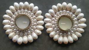 Handmade Shell Candle Holders (Set of 2)