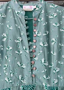 Elegant Green Floral Gown