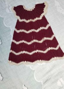 Handmade Maroon Crochet Dress
