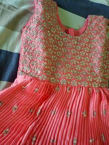 Stunning Coral Lehenga Choli Set