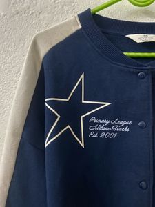 H&amp;M Navy Blue Bomber Jacket with Stars
