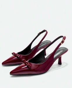 Maroon Bow Heels