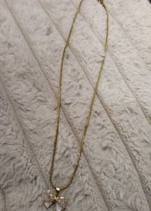 Sparkling Bow Pendant Necklace