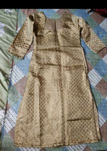 Elegant Golden Brocade Kurta