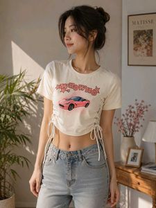 Cute Car Graphic Cropped Tee