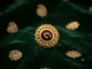 Exquisite Kundan &amp; Pearl Statement Ring