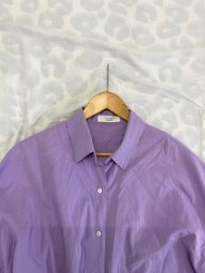 Purple Oversized Button-Up Shirt