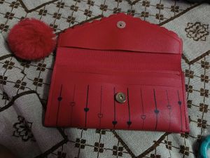Cute Red Wallet with Butterfly Charm