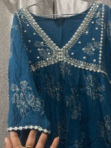 Embroidered Blue Kurta