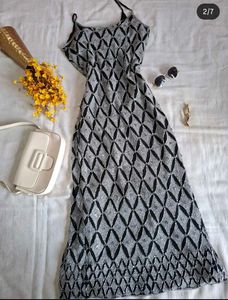 Sparkly Black &amp; White Maxi Dress