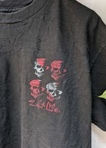 yk2 vintage tshirt Cool Black T-Shirt with Skull P