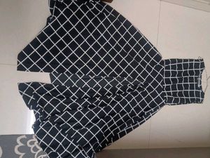 Chic Black & White Grid Maxi Dress