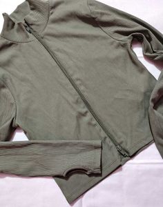 Ribbed Zip-Up Jacket