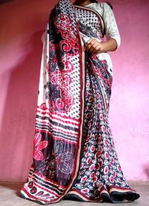 Beautiful synthetic Saree with readymade blouse