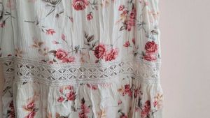 Floral Print Tiered Lace Dress