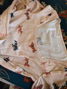 Cute Dog Print Long Sleeve Mesh Top