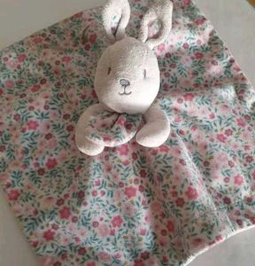Nutmeg Pink Floral Bunny Baby Comforter
