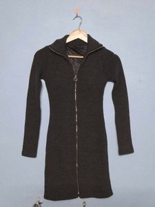 Chic Black Zip-Front Mini Dress