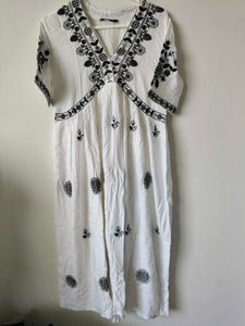 Embroidered White one piece