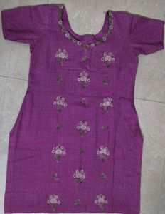 Purple Embroidered Kurta Set