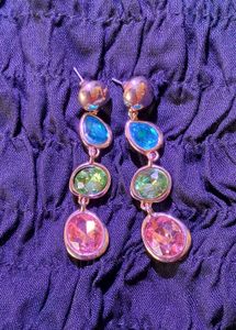 Dangling Gemstone Drop Earrings