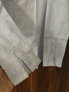 Classic Striped Band Collar Shirt