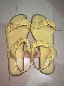 Yellow Ruffle Detail Sandals