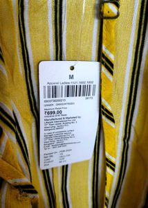 Ginger Yellow Striped Tie-Front Crop Top