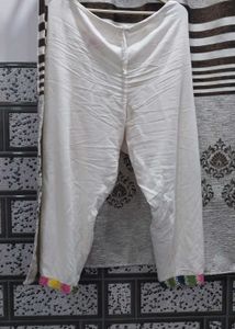 Embroidered White Kurta with Colorful Stripes🦢