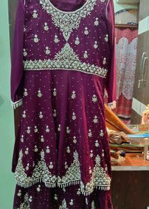 Embroidered Burgundy Lehenga Choli