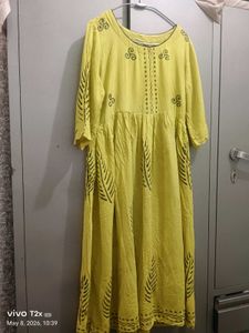 Yellow Printed Kurta