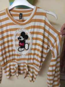 Mickey Print Crop Top