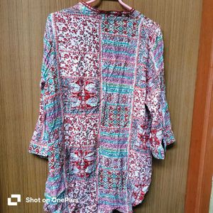Bohemian Patchwork Print Tunic Top