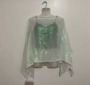 y2k Sheer Mermaid Overlay Top without inner