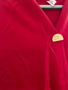 Elegant Red Blouse with Gold Accent