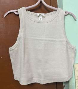 H&amp;M Ribbed Cropped Tank Top
