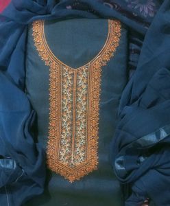 Embroidered Teal kurta n salwar material
