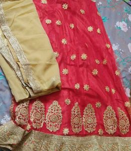 Red &amp; Gold Ethnic Lehenga Choli Set