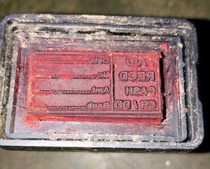 Vintage Payments Recieving Punching Rubber Stamp
