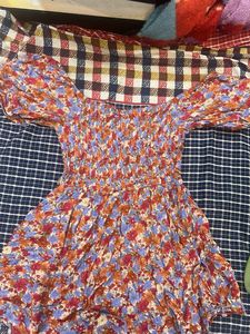 Boho Floral Smocked Off-Shoulder Dress