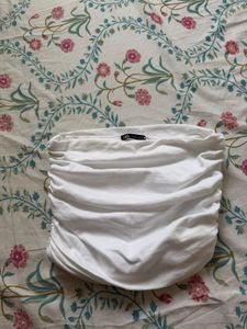 Women's White Strapless Tube Top ZARA