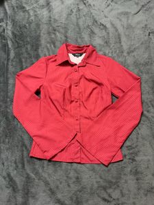 Chic Red Striped Button-Up Shirt