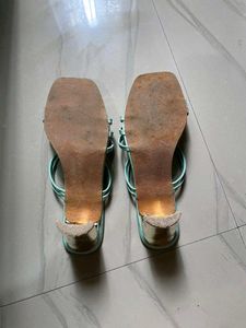 Stylish Mint Green Heeled Sandals