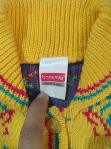Yellow Patterned Kids' Sweater with pant