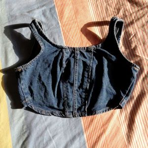 Sleevelss Denim Corset Top