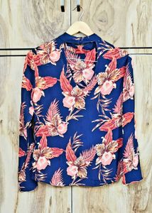 Stylish Floral Print Choker Neck Top Size-34