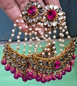Stunning Pink Beaded Statement Earrings